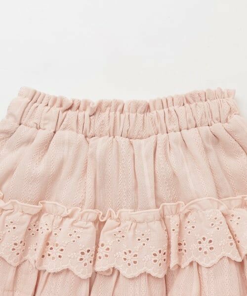 petit main / プティマイン ミニ・ひざ丈スカート | 【リンク】レースフリルスカート(キッズ) | 詳細4