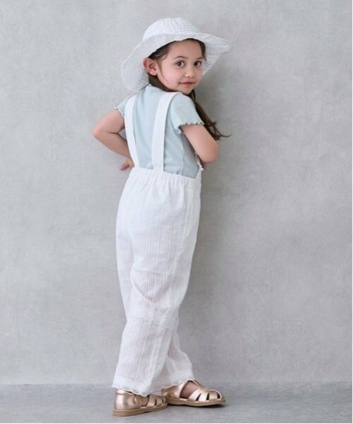 petit main / プティマイン ミニ丈・ひざ丈ワンピース | レースサロペット | 詳細2