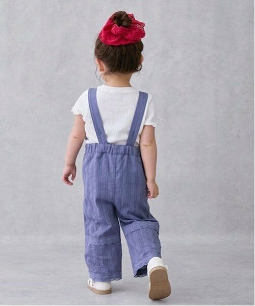 petit main / プティマイン ミニ丈・ひざ丈ワンピース | レースサロペット | 詳細4