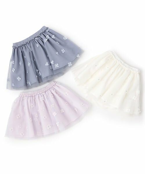 petit main / プティマイン ミニ・ひざ丈スカート | お花チュールスカート | 詳細10