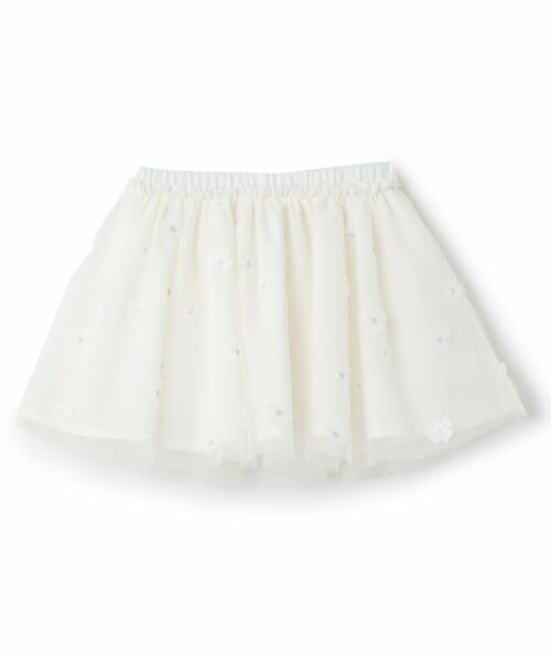 petit main / プティマイン ミニ・ひざ丈スカート | お花チュールスカート | 詳細3