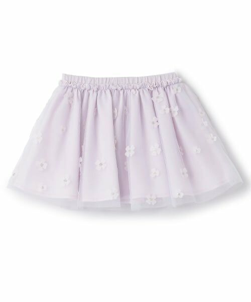 petit main / プティマイン ミニ・ひざ丈スカート | お花チュールスカート | 詳細4