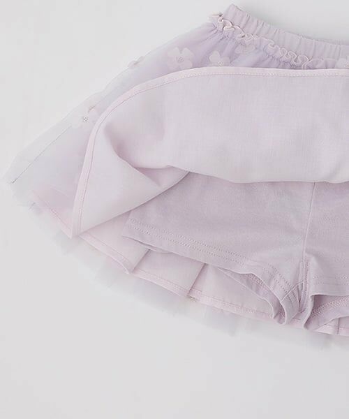 petit main / プティマイン ミニ・ひざ丈スカート | お花チュールスカート | 詳細7