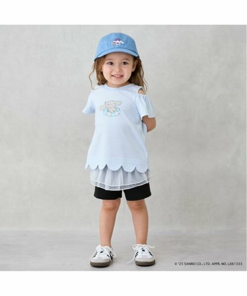 petit main / プティマイン ショート・ハーフ・半端丈パンツ | 一分丈フリルショートパンツ（黒）