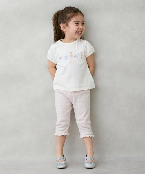 petit main / プティマイン その他パンツ | 【接触冷感】7分フリルレギンス（ライト ピンク）