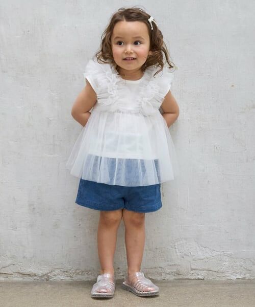 petit main / プティマイン ショート・ハーフ・半端丈パンツ | 【防汚/リンク】【WEB限定特別価格】ベーシックショーパン(キッズ)（ブルー）