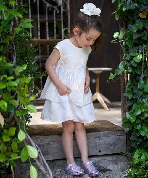 petit main / プティマイン ミニ・ひざ丈スカート | 【リンク】花刺しゅうスカート(キッズ)（アイボリー）