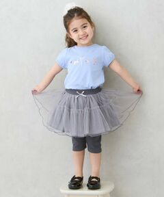 petit main / プティマイン ミニ・ひざ丈スカート | 【接触冷感】5分丈レギつきチュールSK