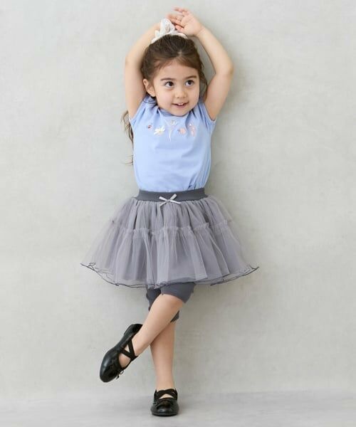 petit main / プティマイン ミニ・ひざ丈スカート | 【接触冷感】5分丈レギつきチュールSK | 詳細1