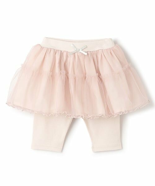 petit main / プティマイン ミニ・ひざ丈スカート | 【接触冷感】5分丈レギつきチュールSK(ライト ピンク)