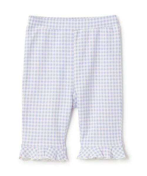 petit main / プティマイン その他パンツ | 【冷感/防汚】7分丈チェックフリルパンツ（ラベンダー）