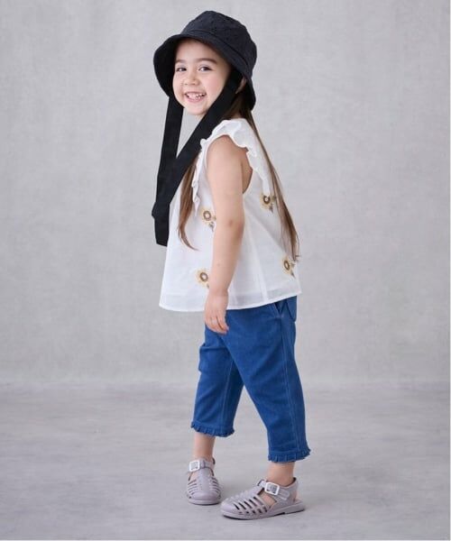 petit main / プティマイン その他パンツ | 【接触冷感】7分丈タックフリルパンツ | 詳細3