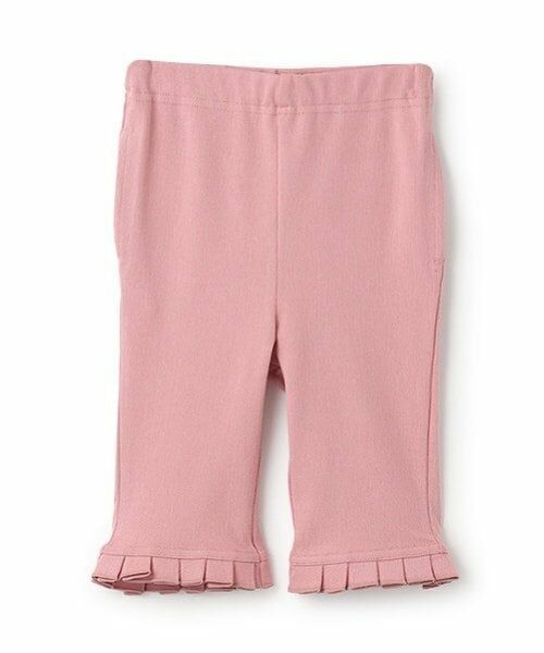 petit main / プティマイン その他パンツ | 【接触冷感】7分丈タックフリルパンツ(ディープ ピンク)