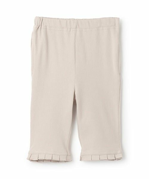 petit main / プティマイン その他パンツ | 【接触冷感】7分丈タックフリルパンツ(モカ茶)