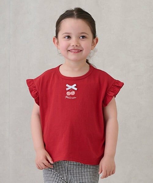 petit main / プティマイン Tシャツ | 【プティプラ】GIRLS半袖T（赤）