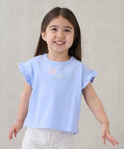 petit main / プティマイン Tシャツ | 【プティプラ】GIRLS半袖T（ライト ブルー）