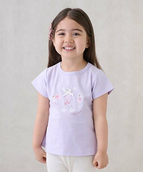 petit main / プティマイン Tシャツ | 【プティプラ】GIRLS半袖T（ラベンダー）