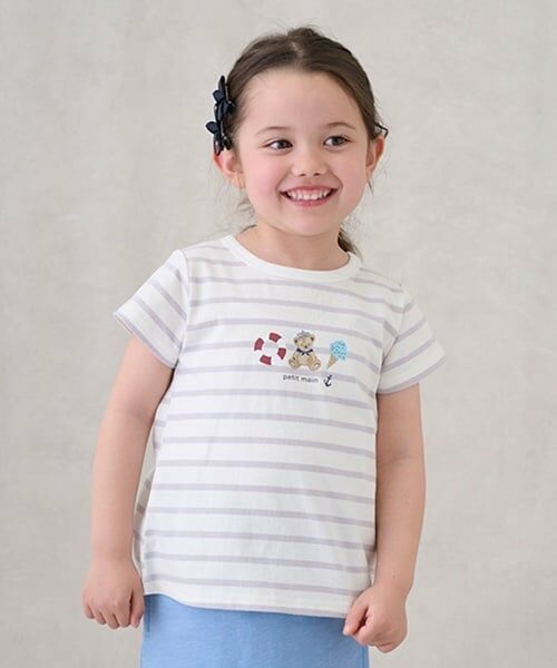 petit main / プティマイン Tシャツ | 【プティプラ】GIRLS半袖T（ボーダー）