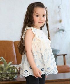 petit main / プティマイン Tシャツ | 【リンク】インド綿オーバーレースチュニック(キッズ)