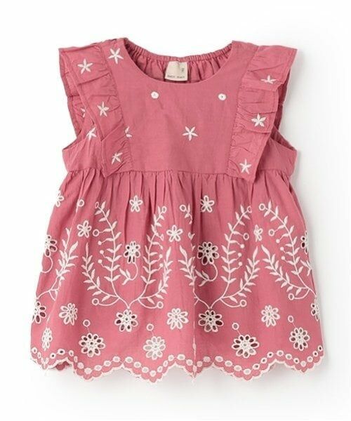 petit main / プティマイン Tシャツ | 【リンク】インド綿オーバーレースチュニック(キッズ) | 詳細12