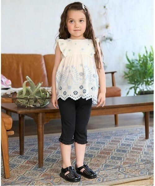 petit main / プティマイン Tシャツ | 【リンク】インド綿オーバーレースチュニック(キッズ) | 詳細2