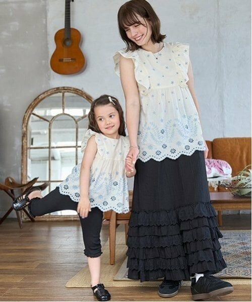 petit main / プティマイン Tシャツ | 【リンク】インド綿オーバーレースチュニック(キッズ) | 詳細3