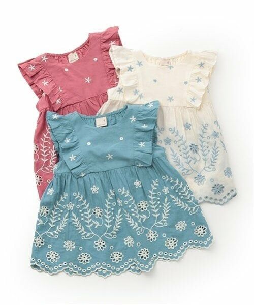 petit main / プティマイン Tシャツ | 【リンク】インド綿オーバーレースチュニック(キッズ) | 詳細9