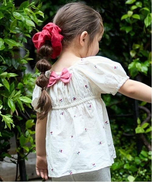 petit main / プティマイン シャツ・ブラウス | チェリー刺しゅうパフブラウス | 詳細3