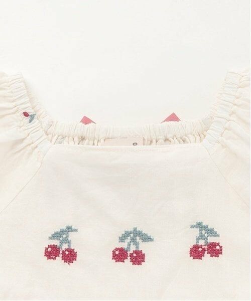 petit main / プティマイン シャツ・ブラウス | チェリー刺しゅうパフブラウス | 詳細6