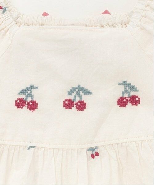 petit main / プティマイン シャツ・ブラウス | チェリー刺しゅうパフブラウス | 詳細8