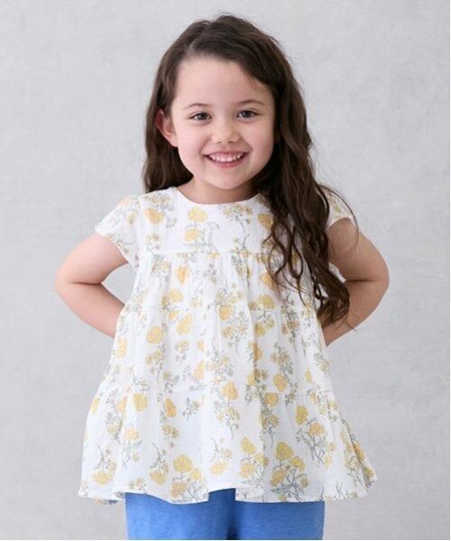 petit main / プティマイン Tシャツ | 【スマイル/リンク】楊柳チュニック(キッズサイズ)（アイボリー）