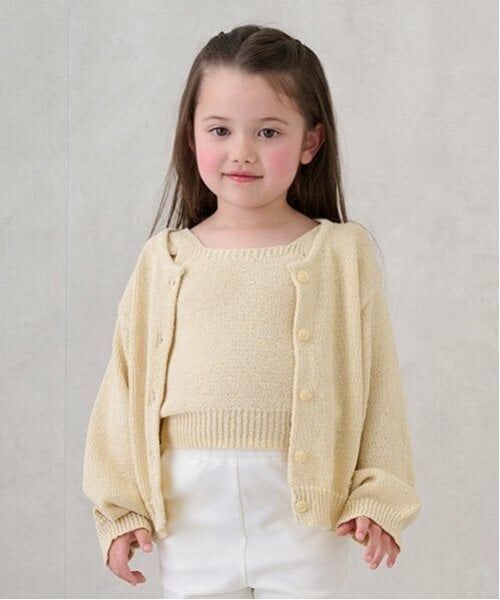 petit main / プティマイン その他トップス | 【リンク】ニットアンサンブル(キッズ)（クリーム）