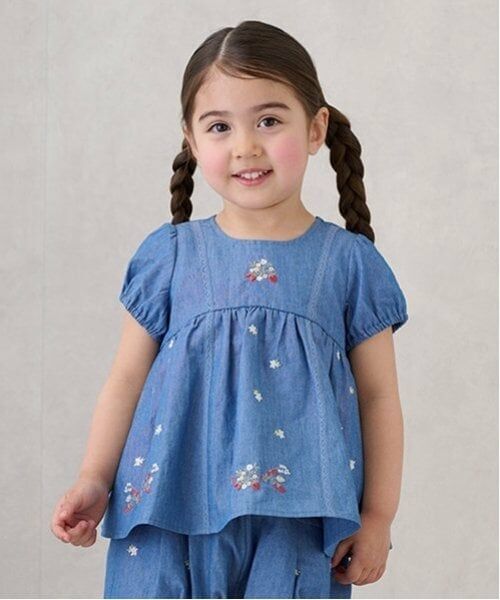 petit main / プティマイン Tシャツ | 【リンク】いちご刺しゅうパフチュニック(キッズ) | 詳細1