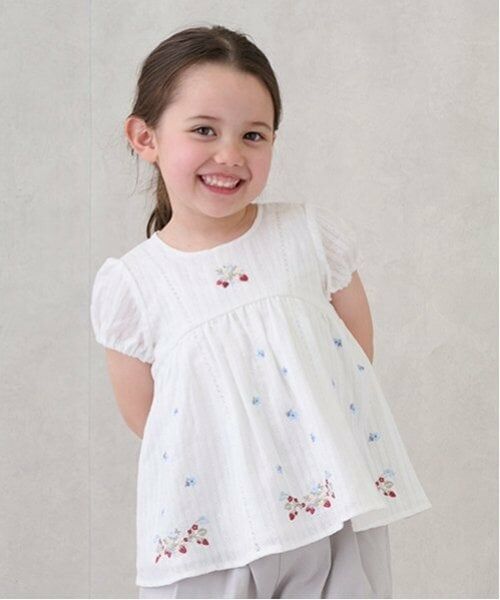 petit main / プティマイン Tシャツ | 【リンク】いちご刺しゅうパフチュニック(キッズ) | 詳細5