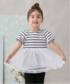 petit main / プティマイン Tシャツ | 【リンク】シアーペプラムドッキングT(キッズ)