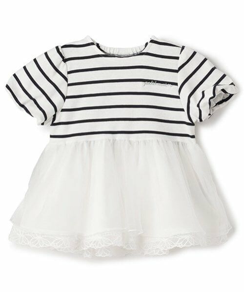 petit main / プティマイン Tシャツ | 【リンク】シアーペプラムドッキングT(キッズ) | 詳細10