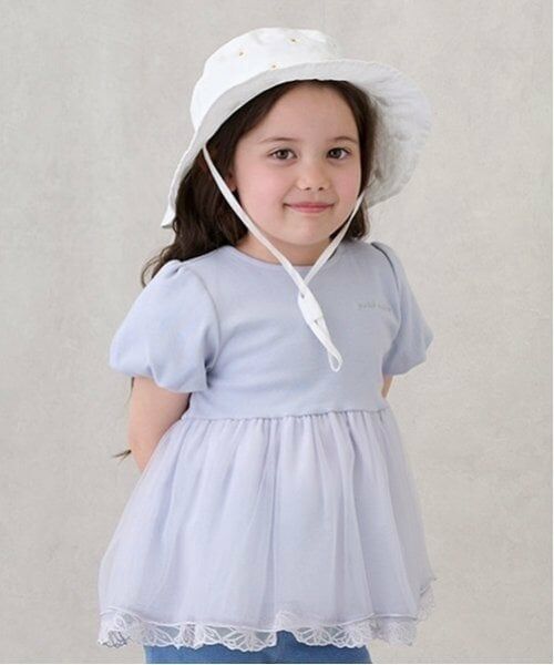 petit main / プティマイン Tシャツ | 【リンク】シアーペプラムドッキングT(キッズ) | 詳細6