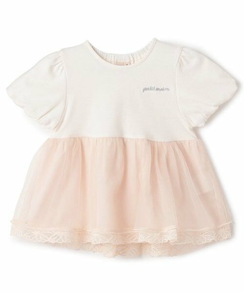 petit main / プティマイン Tシャツ | 【リンク】シアーペプラムドッキングT(キッズ) | 詳細9