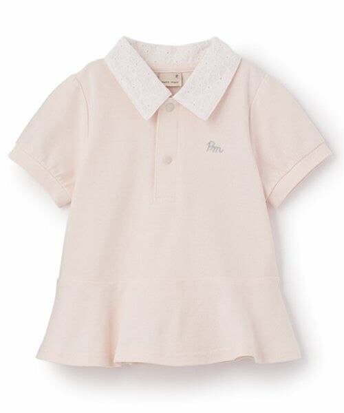 petit main / プティマイン ポロシャツ | 【リンク】ペプラムポロシャツ(キッズ)（ライト ピンク）