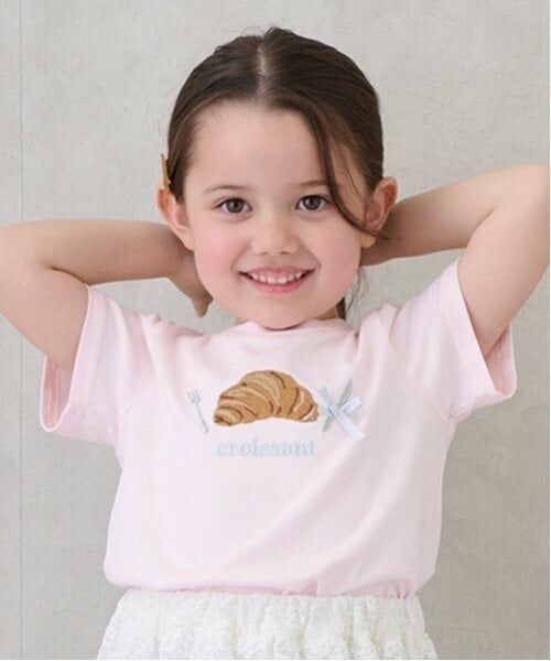 petit main / プティマイン Tシャツ | 【リンク】アソートモチーフTシャツ(キッズ)（ライト ピンク）