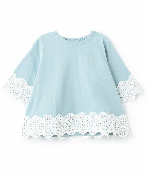 petit main / プティマイン Tシャツ | 【リンク】レースAラインTシャツ(キッズ)（ライト グリーン）