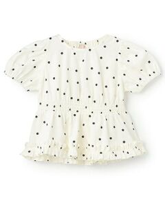 petit main / プティマイン Tシャツ | 【リンク】パフスリーブ柄チュニック(キッズ)