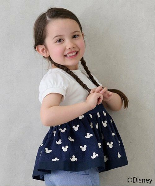 petit main / プティマイン Tシャツ | 【Disney】総柄ドッキングパフT | 詳細3