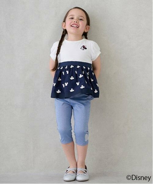 petit main / プティマイン Tシャツ | 【Disney】総柄ドッキングパフT | 詳細5