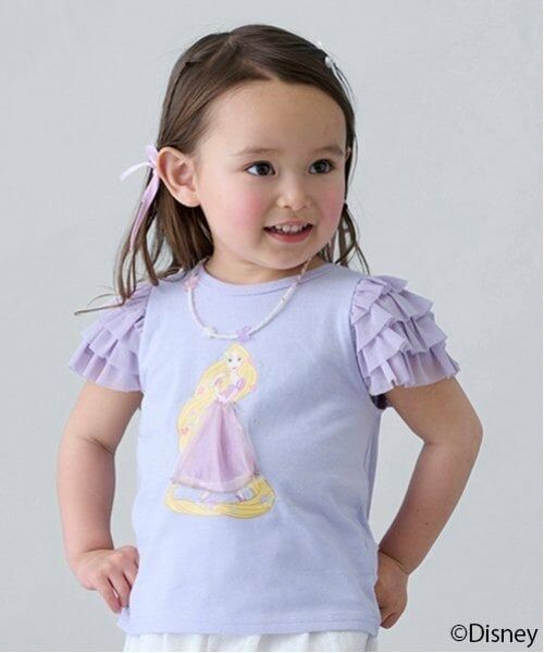 petit main / プティマイン Tシャツ | 【Disney】袖チュールグラフィックT | 詳細1