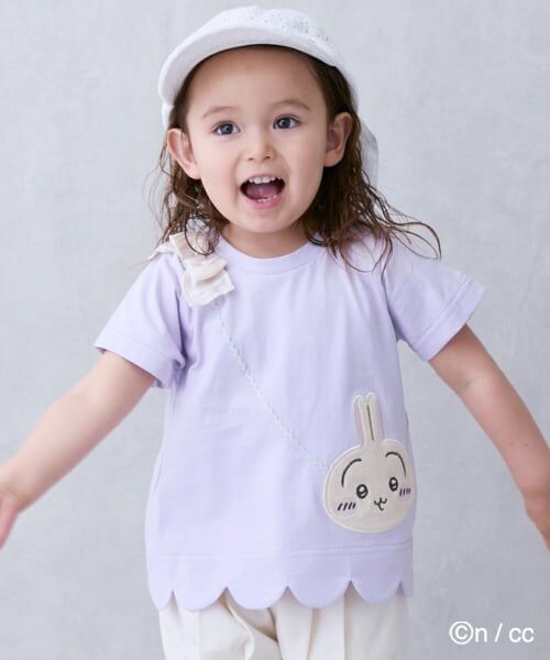 petit main / プティマイン Tシャツ | 【ちいかわ】ポシェット半袖T（パープル）