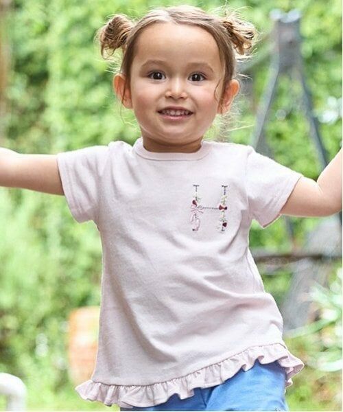 petit main / プティマイン Tシャツ | 【プティプラ】アルファベットTシャツ（ライト ピンク）