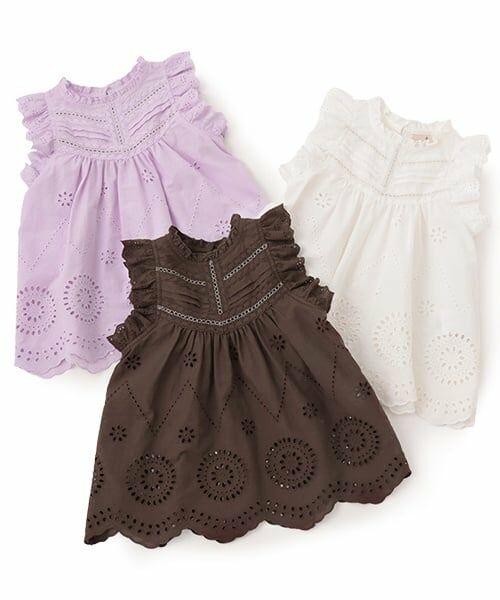 petit main / プティマイン Tシャツ | 【リンク】オーバーレースチュニック(キッズ) | 詳細12