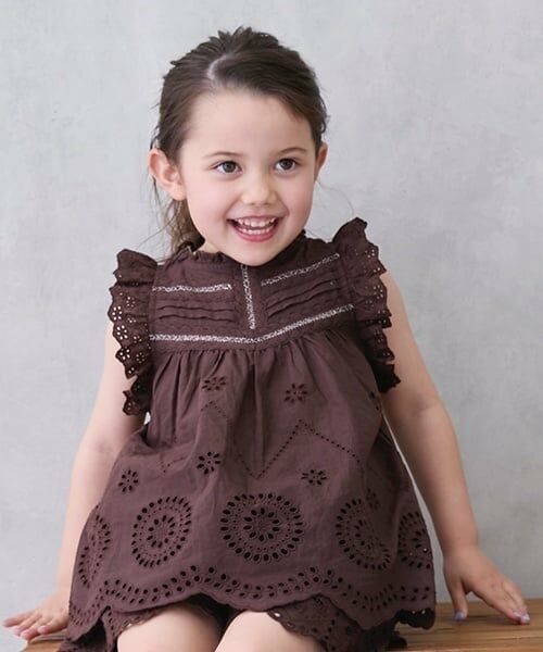 petit main / プティマイン Tシャツ | 【リンク】オーバーレースチュニック(キッズ) | 詳細3