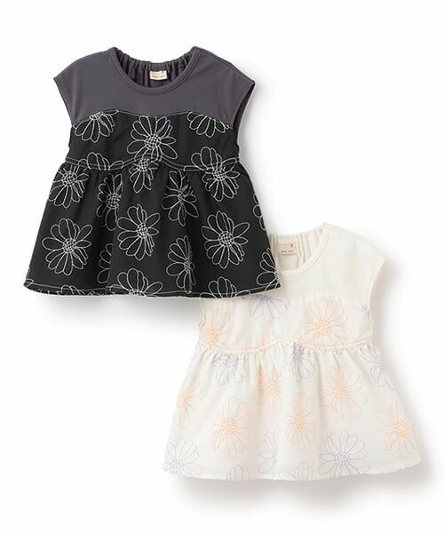 petit main / プティマイン Tシャツ | 【リンク】お花刺しゅうドッキングT(キッズ) | 詳細13